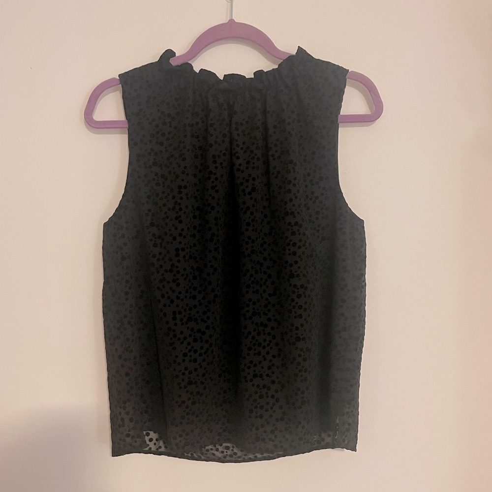 Petite Black sheer Tank top
